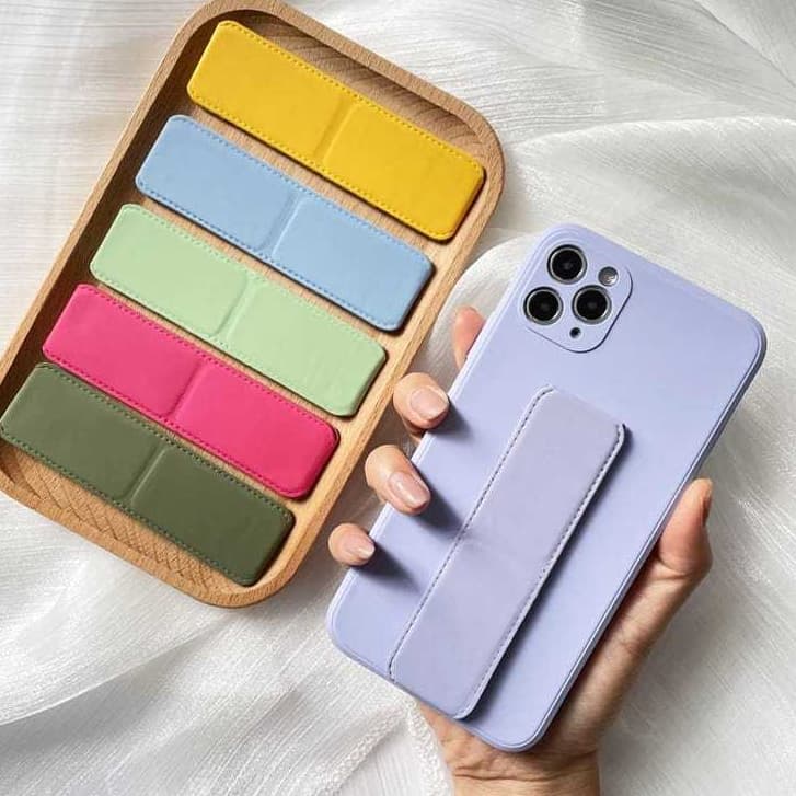 Suporte de Couro Para Celular Adesivo Magnético Dobrável Universal Para Todos Os Modelos