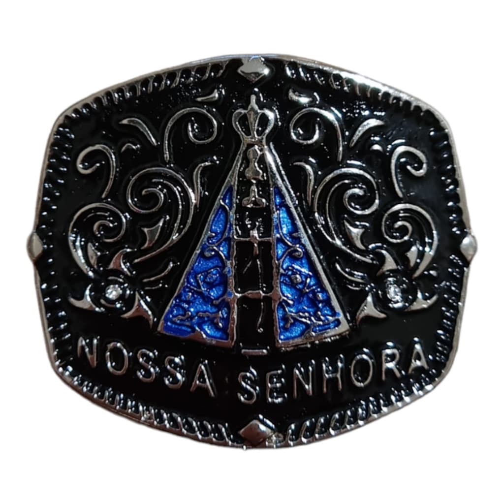 Fivela Cowboy Infantil Preta Unissex Country Nossa Senhora Aparecida