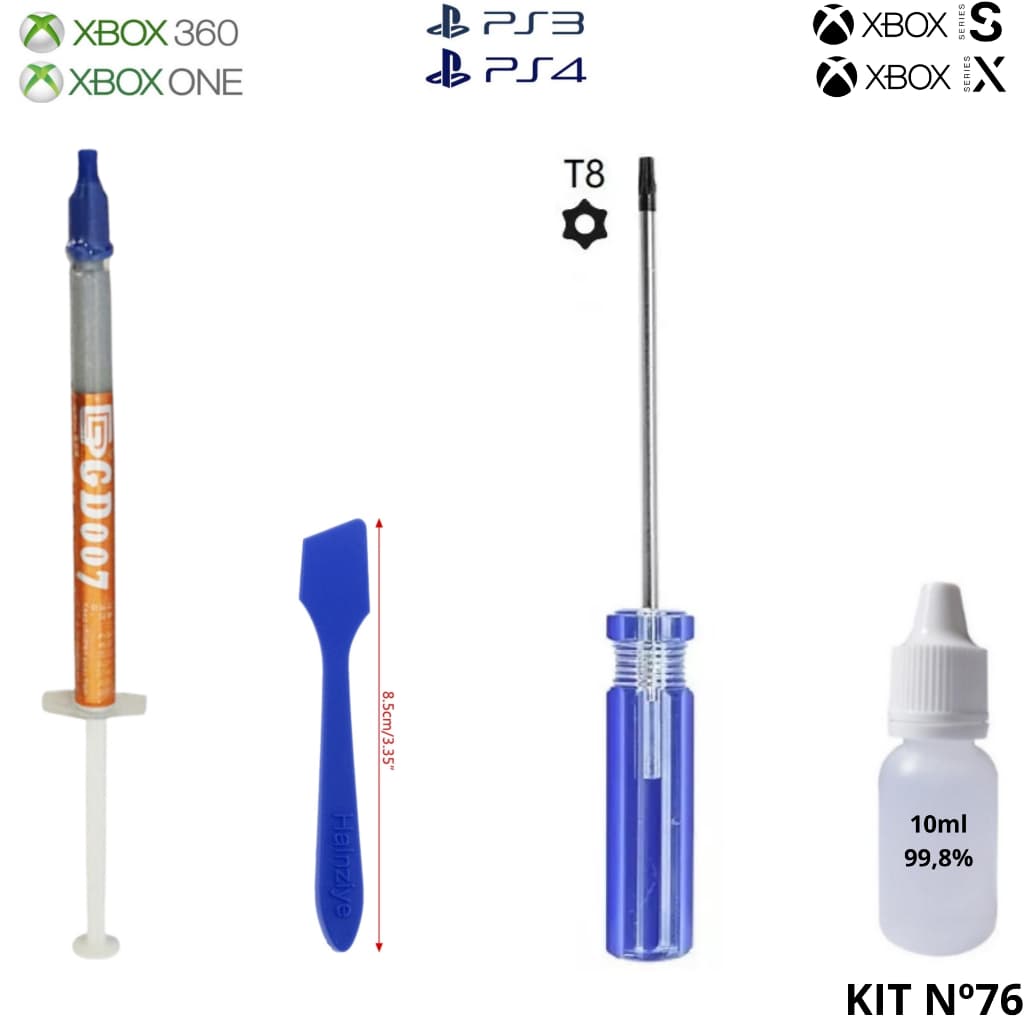 Kit Pasta Térmica Gd007 1g + Espátula + Chaves Torx T8 Com Furo + 10ml