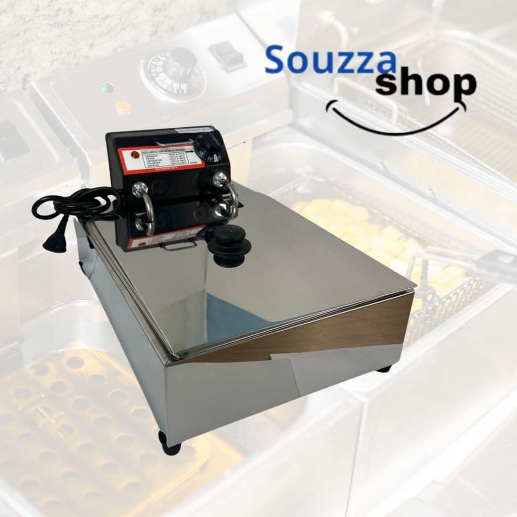 Fritadeira Elétrica cuba 5 litros com tampa e termostato profissional