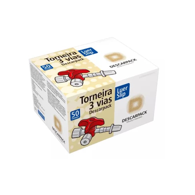 Torneirinha 3 Vias Vermelha Luer Slip Descarpack