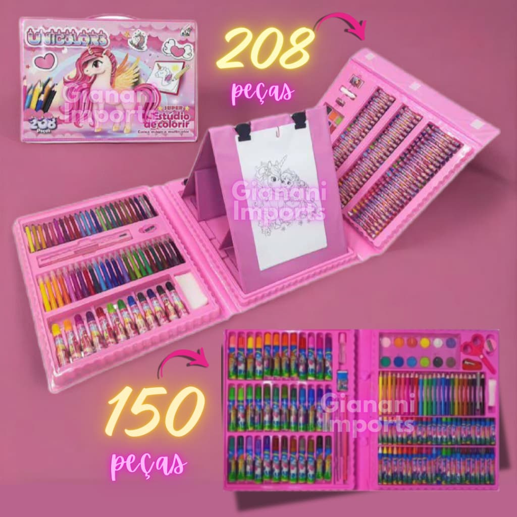 Estojo Maleta de pintura infantil feminino masculino escolar