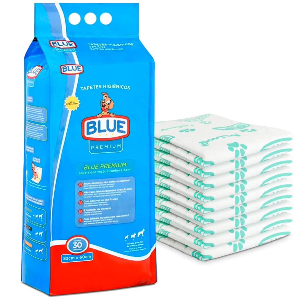 Tapete Higiênico para Cães Blue Premium 30 Unidades