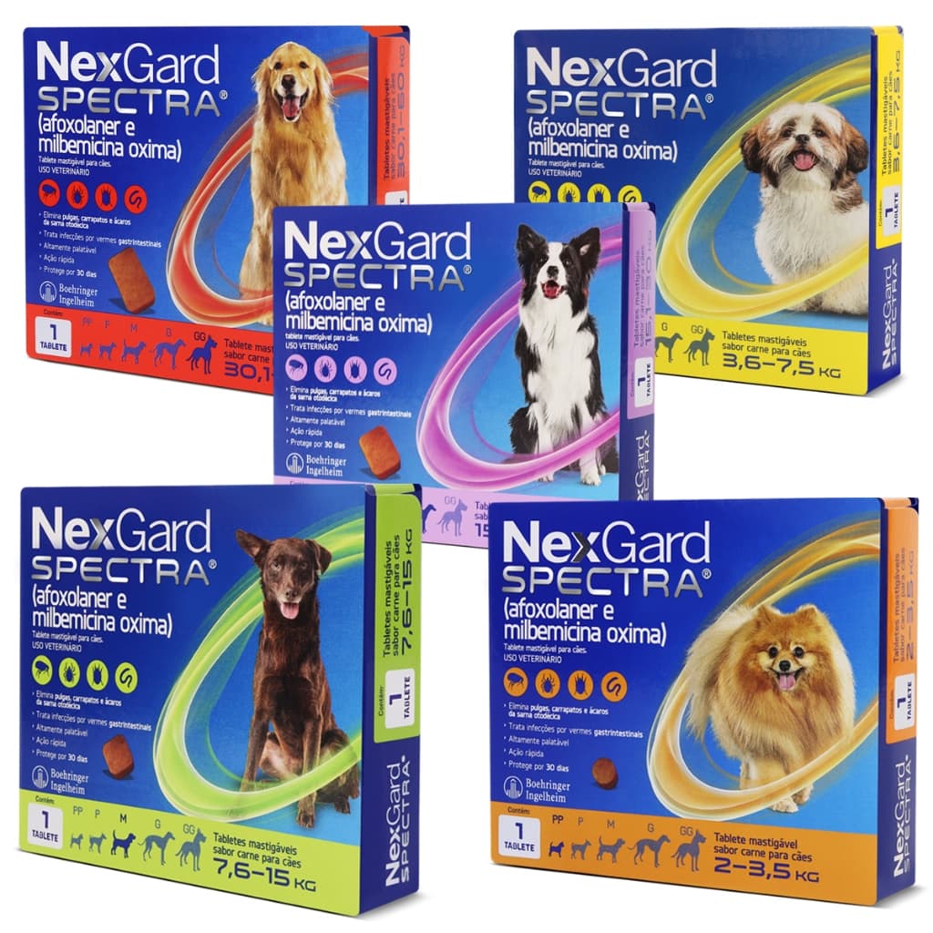 Nexgard Spectra  2kg a 60kg  1 Tablete Antipulgas e Carrapatos Para Cachorro