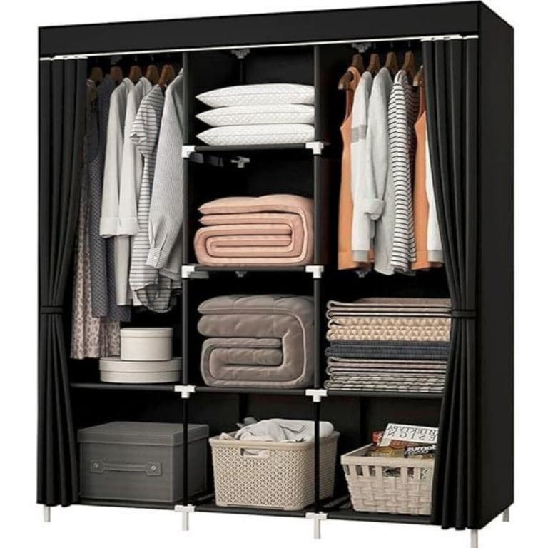 Guarda Roupa Casal Solteiro Portátil Dobrável Armário Desmontável 175cm