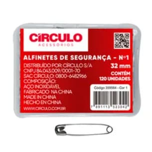 ALFINETE DE  SEGURANÇA CIRCULO PRATA