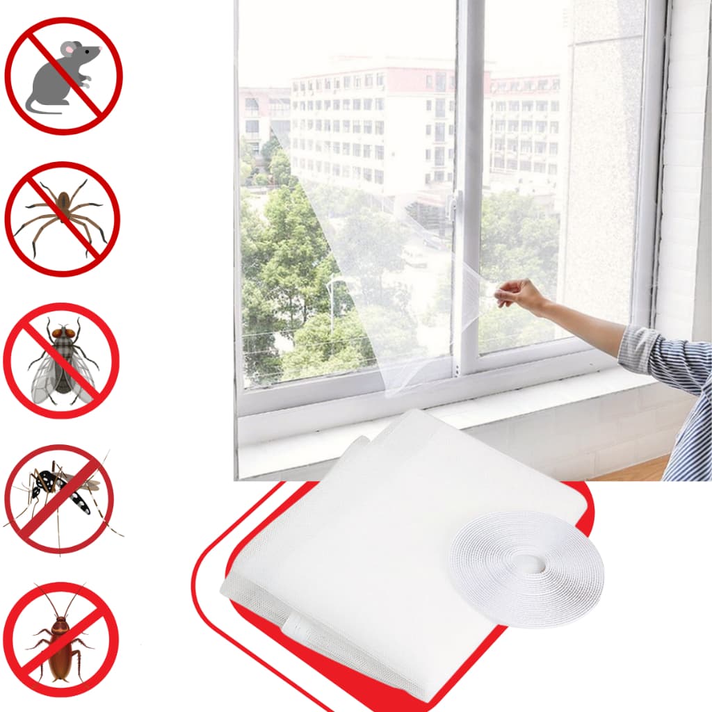 Kit Tela Mosquiteiro Para Janela 130x150cm 150x180cm Com Velcro Anti-inseto Autocolante Pernilongo Removível