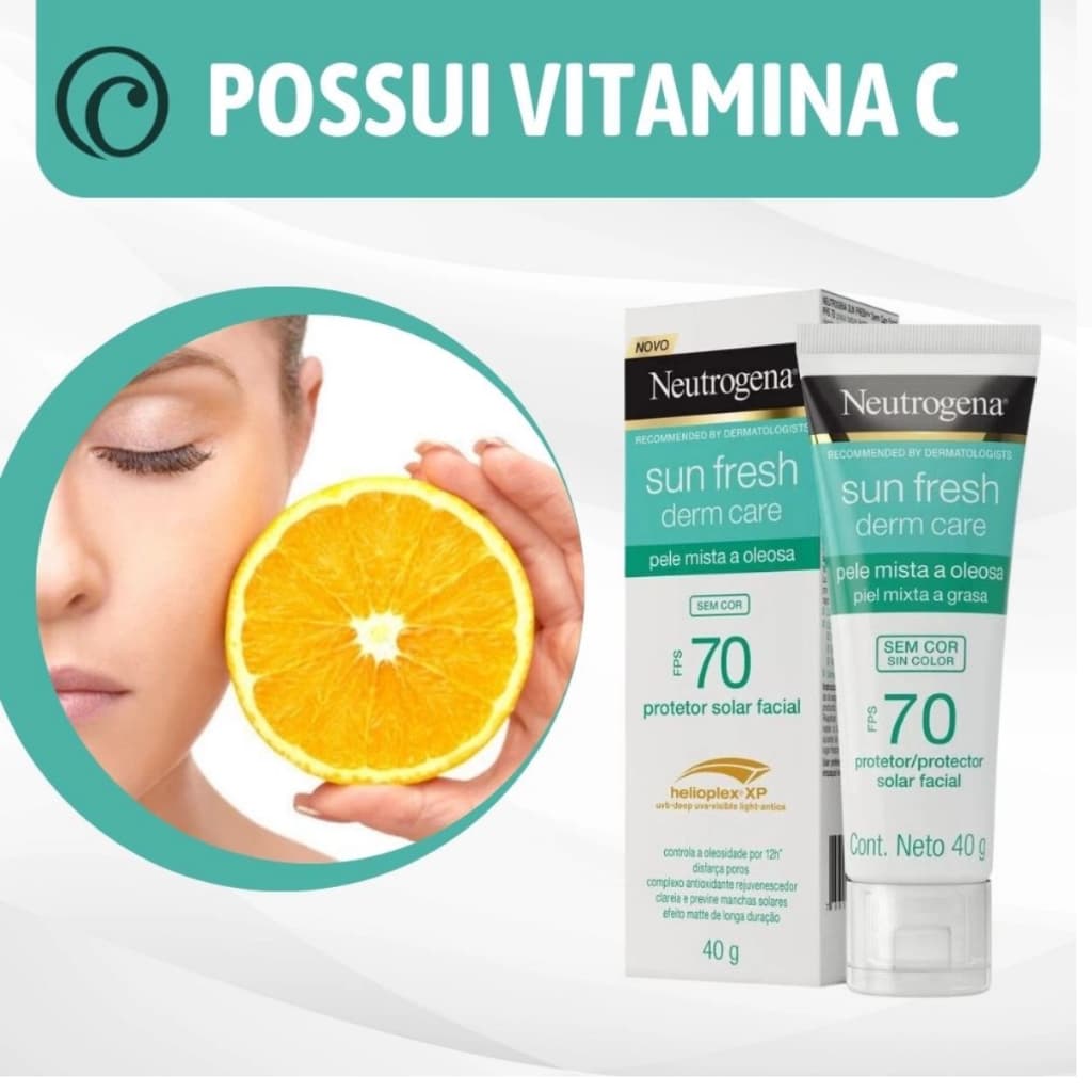 Protetor Solar Facial Neutrogena Sun Fresh Derm Care Fps 70 40g