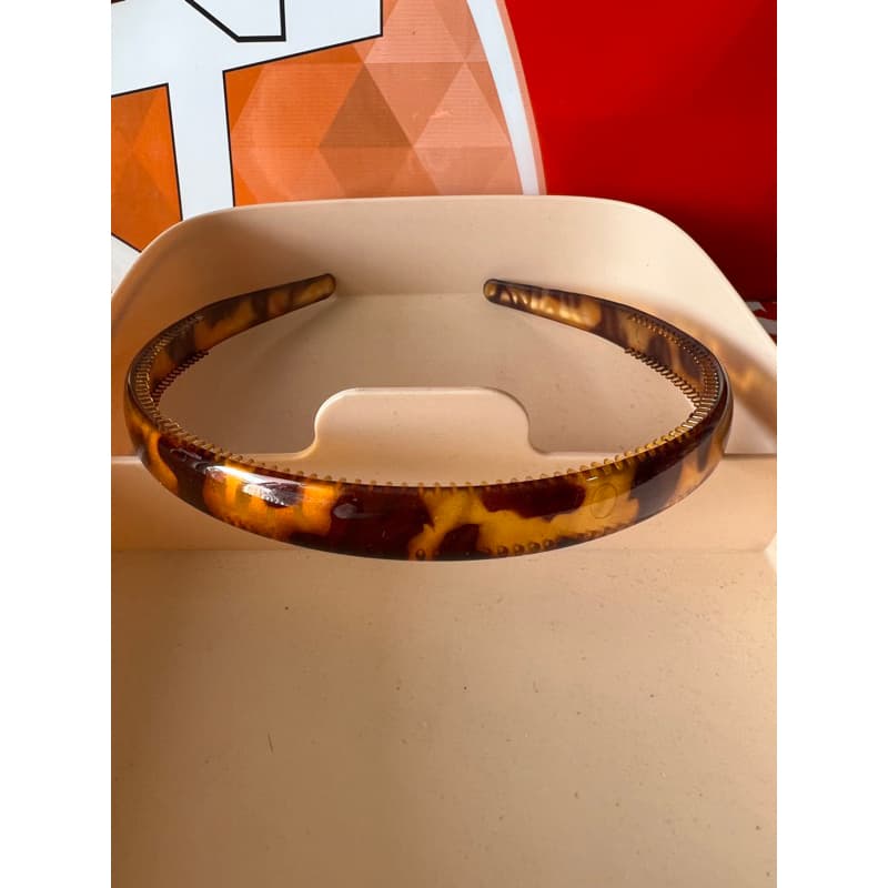 Arco Tiara para Cabelo Modelo Novo Onça Marrom Fina Luxo