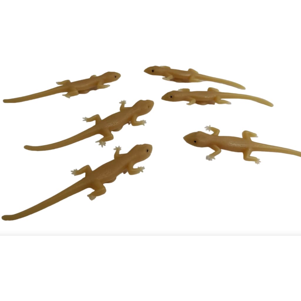 Kit com 6 unidades Lagartixa de Borracha para Pegadinhas susto gatos Brinquedo infantil
