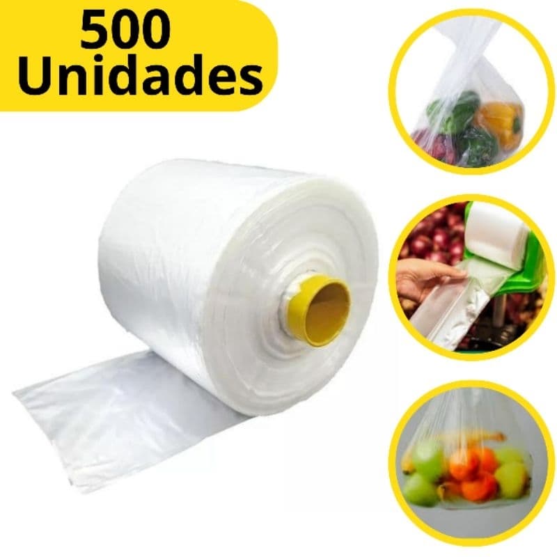 Bobina Saco Plástico Fundo Estrela Picotada Picotado P M G