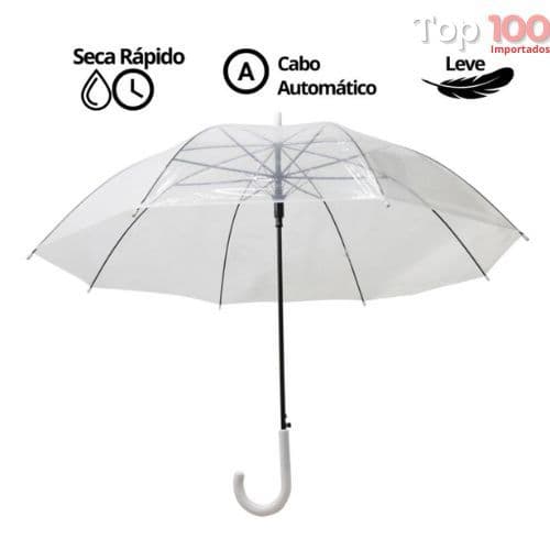 Guarda Chuva Sombrinha Transparente Automático Reforçado | Sombrinha Resistente