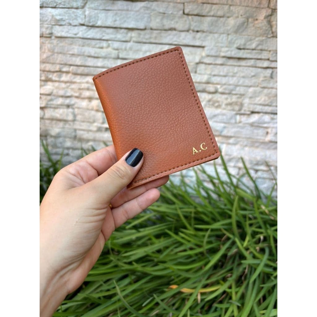 Carteira Porta Cartão Bia Personalizado Em Couro Sintetico Varias Cores