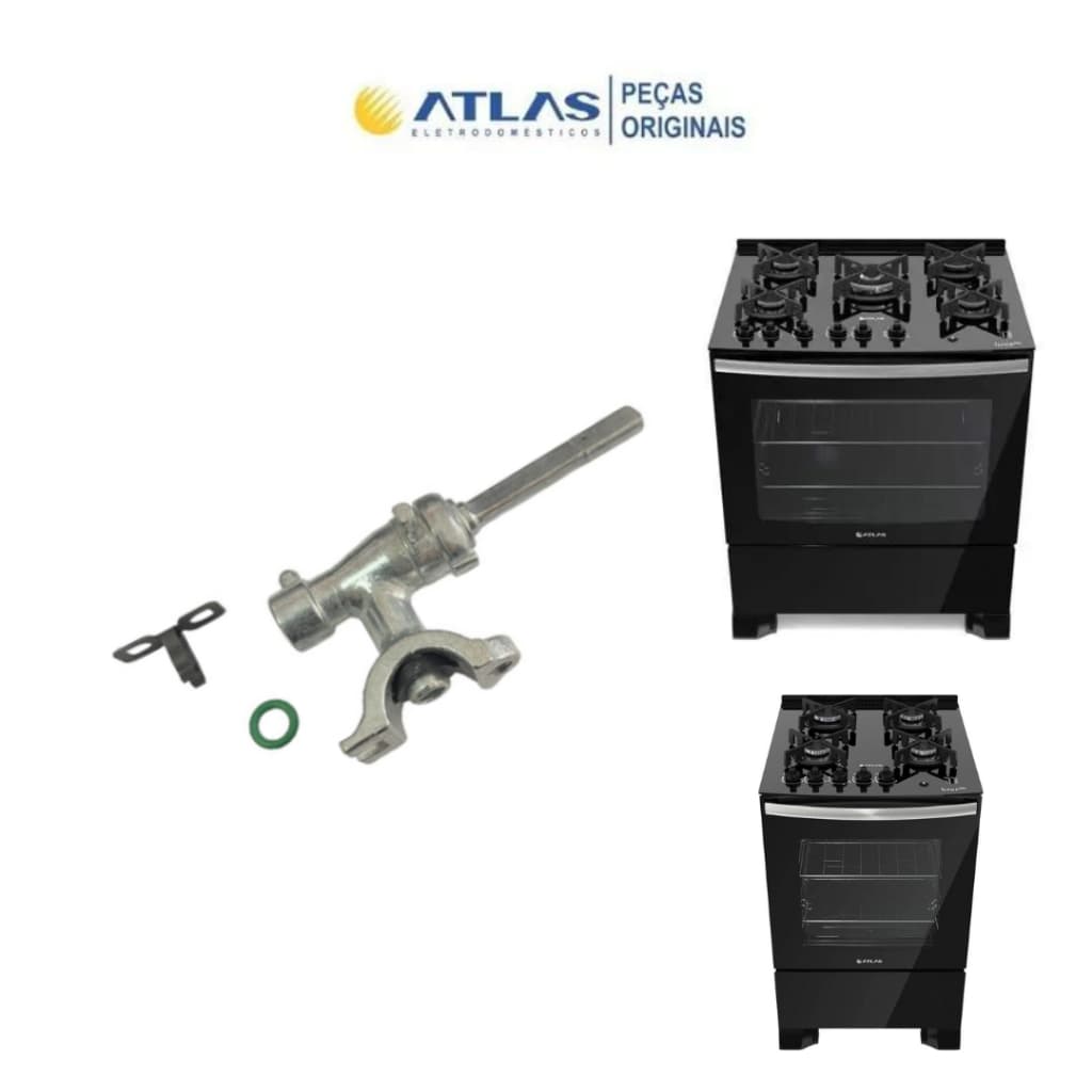 ramal registro bocas reposição original fogão atlas u.top glass mesa de vidro cod  30000075 76