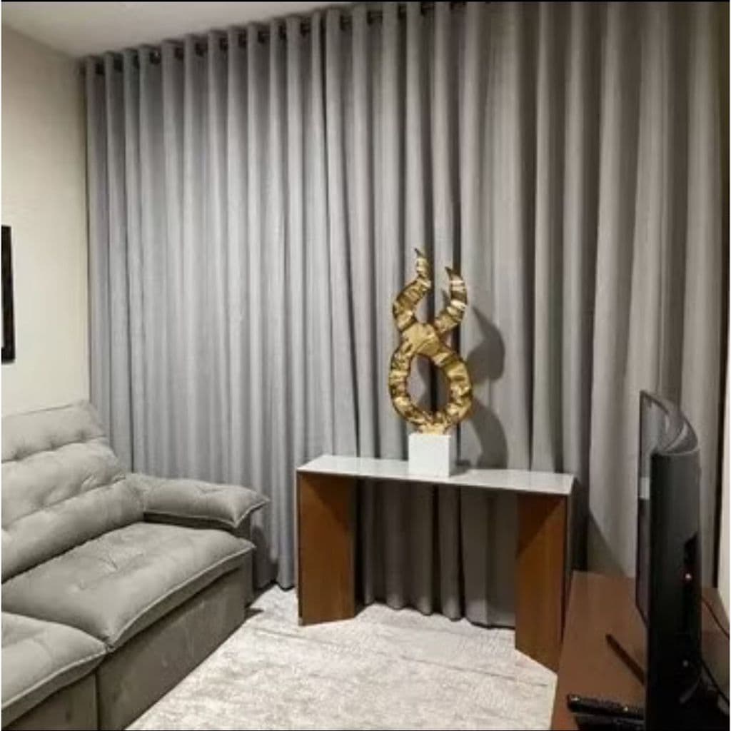 Cortina Voil Gaze de Linho 4,00x2,80/2,50/2,30 C/ Forro Blackout Grosso Original