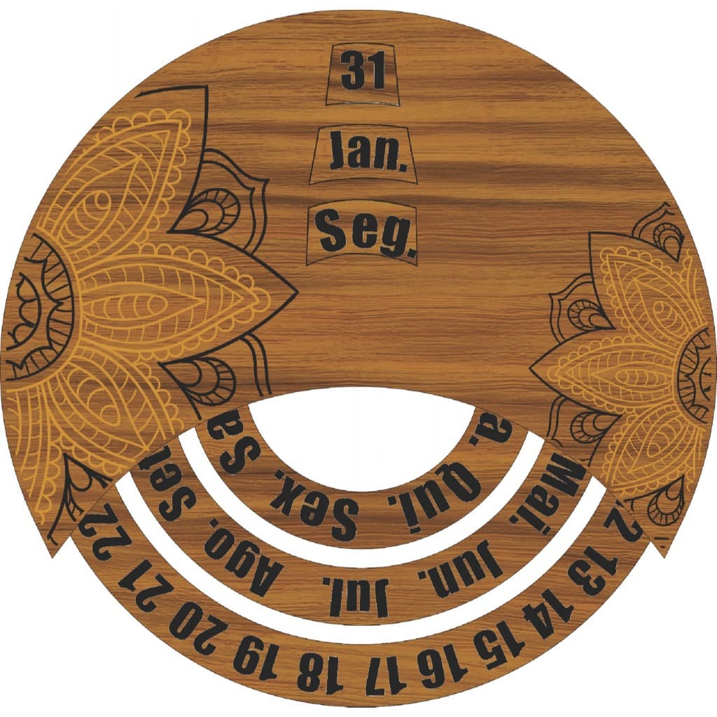 Calendário Parede Permanente Qualquer Ano Decoração