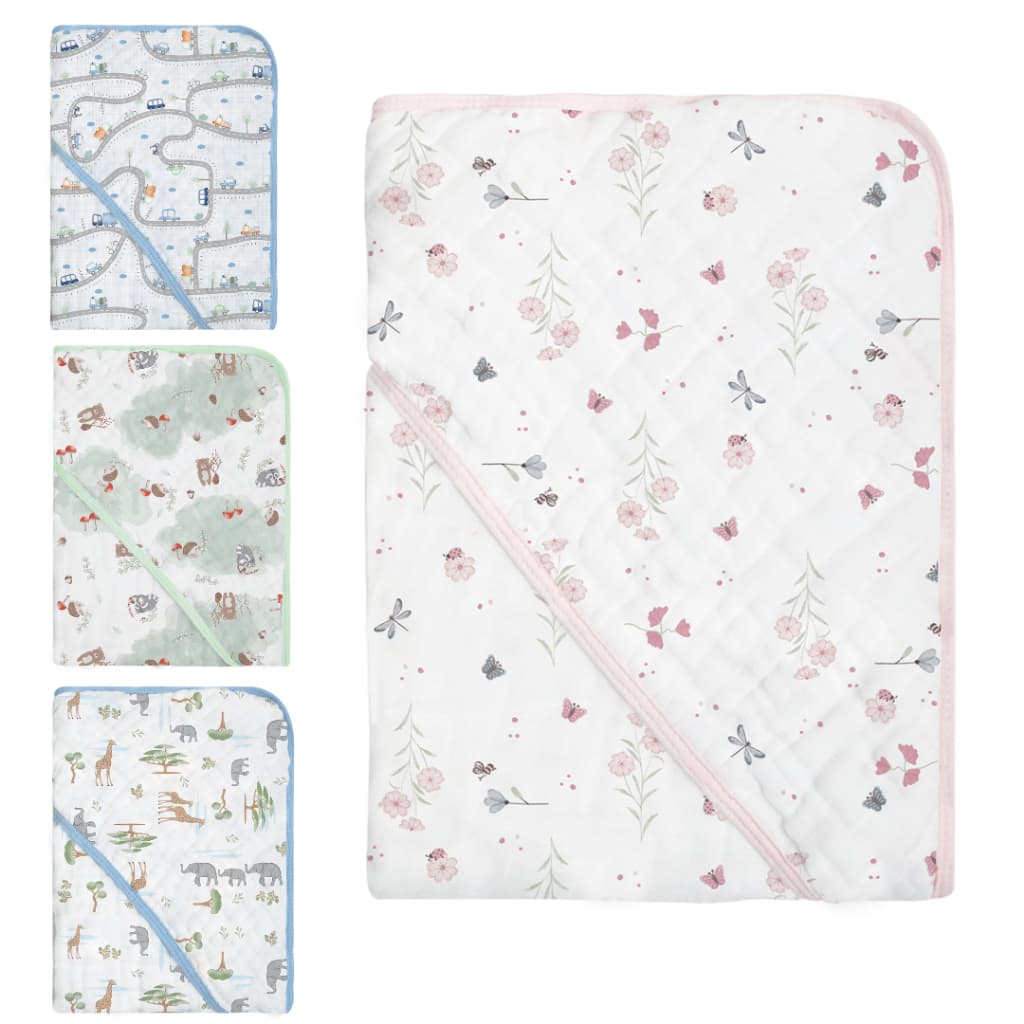 TOALHA DE BANHO FRALDA SOFT DUAS CAMADAS COM CAPUZ LATERAL PARA BEBÊ PAPI- 80x80CM MACIA, ABSORVENTE