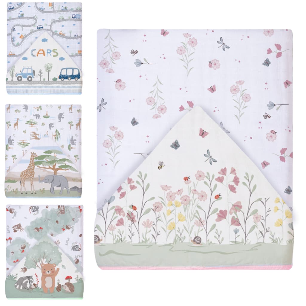 TOALHA DE BANHO FRALDA SOFT DUAS CAMADAS COM CAPUZ DIGITAL CENTRAL PARA BEBÊ PAPI - 90cmx80cm MACIA