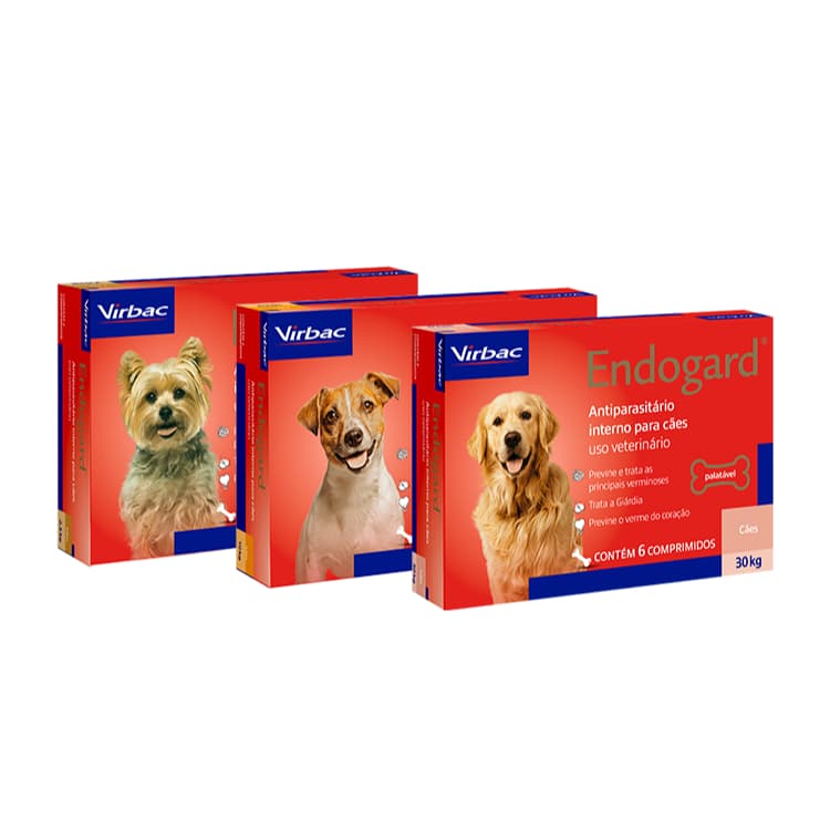 Antiparasitário Virbac Endogard para Cães com dois comprimidos TODOS OS TAMANHOS (escolha dentro do anúncio)