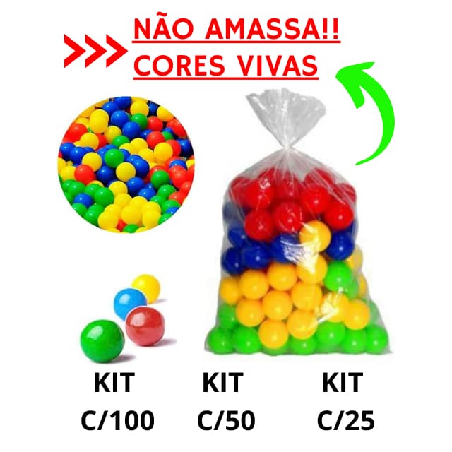 Bolinhas para piscina até 100 unidades alta qualidade não amassa bolas coloridas