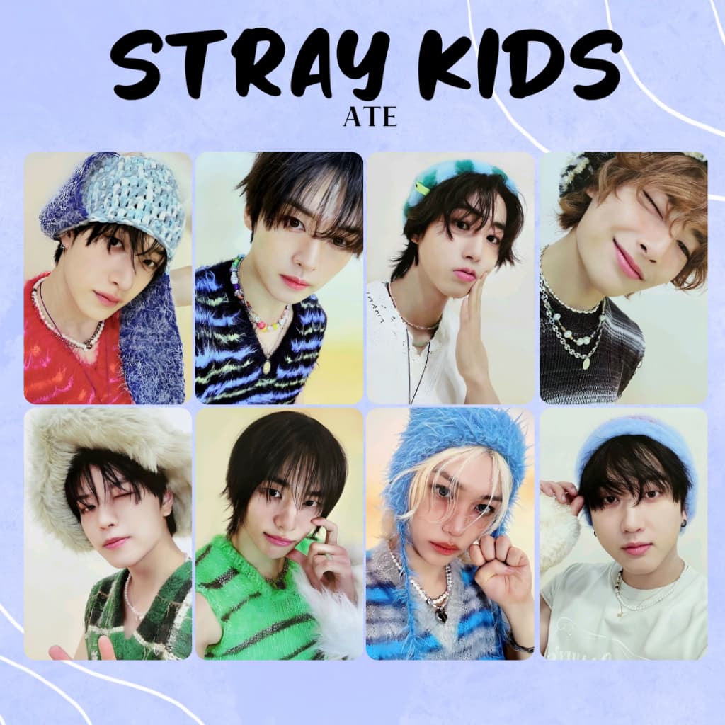 Photocards Stray kids ATE frente e verso (FANMADE)
