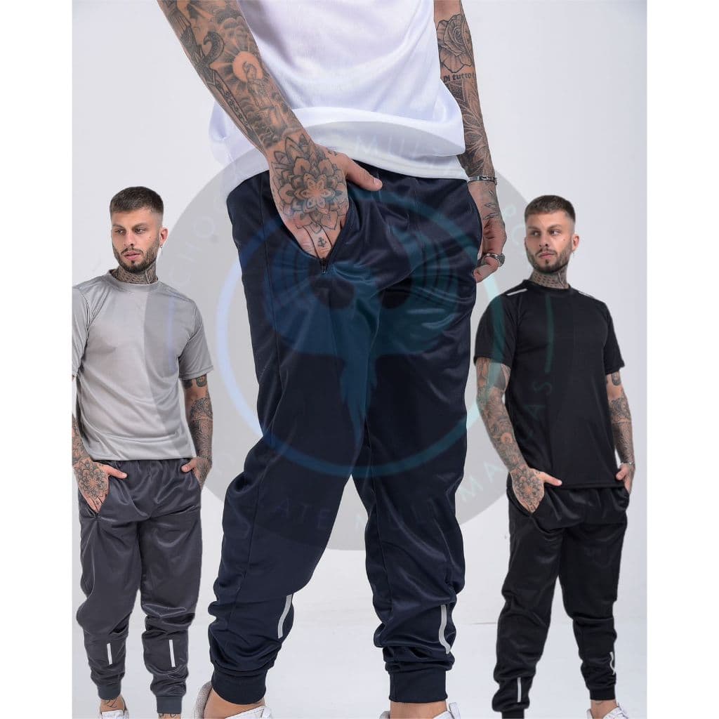 Calça Jogger Esportiva Masculina Premium Com Refletivo Com Bolsos Cordão e Elástico