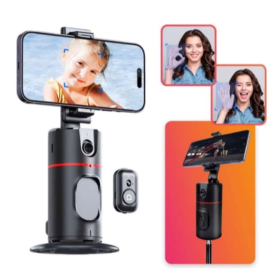 Estabilizador De Gimbal Sem Fio Selfie Stick 360 Graus Rastreamento Facial Com Obturador Bluetooth Para Gravação Ao Vivo De Smartphone