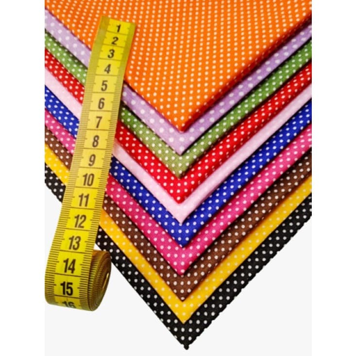 Kit Tecido Tricoline Poa - 50% Algodão - 10 Cortes De 50x70cm