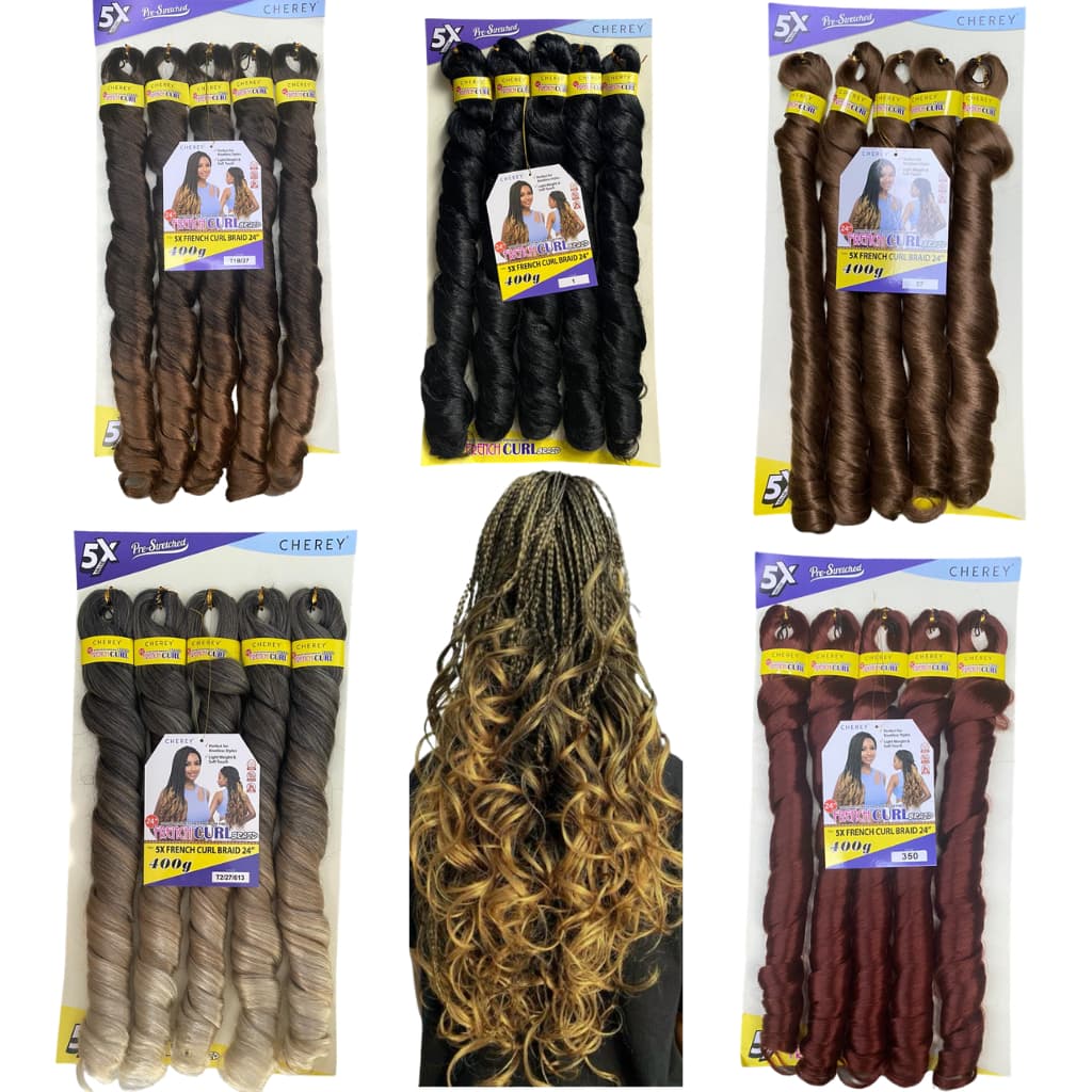 Jumbo French Curl Braids 5x 60cm Cherey Braids Boho Onduladas 400g Jumbo trança com cachos