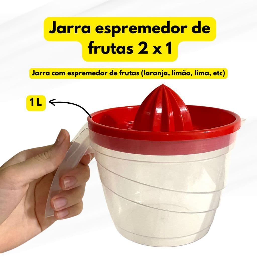 Jarra Espremedor 2x1 de 1L Para Frutas Laranja Limão Lima etc
