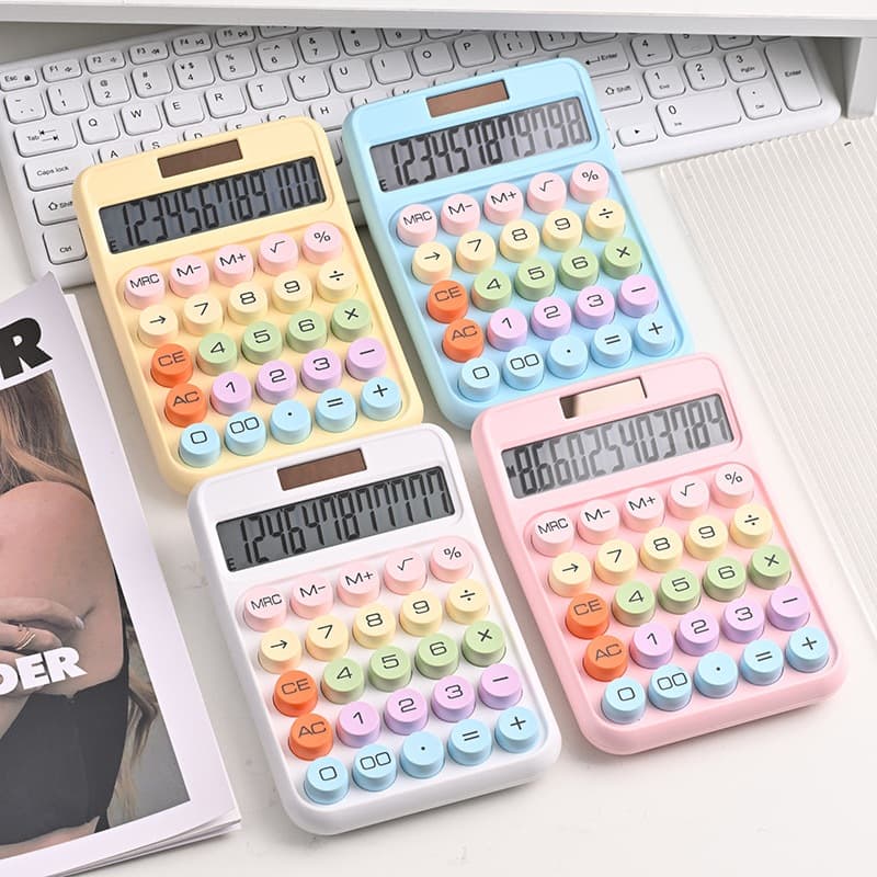 Kawaii nova calculadora de 12 dígitos teclado flexível de teclas grandes adequado para estudantes meninos e meninas