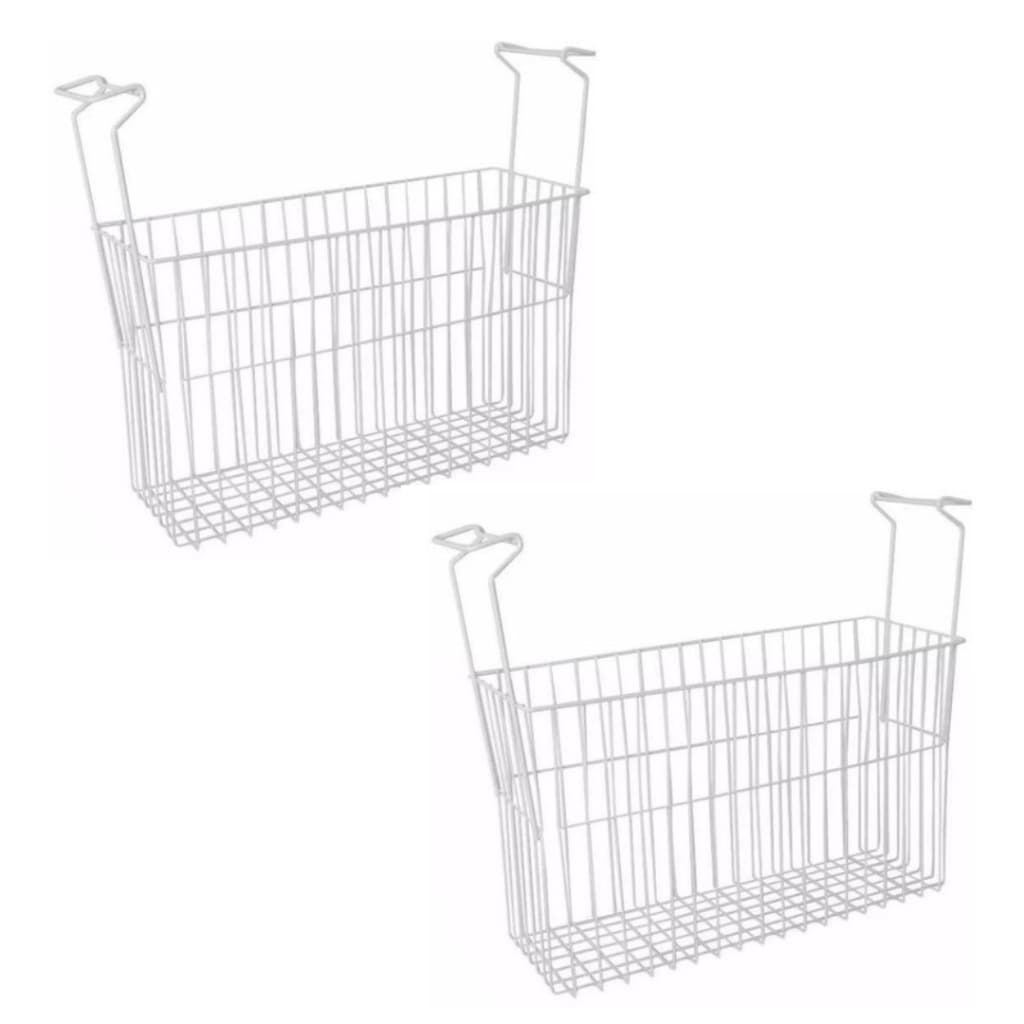 Kit 2 unidades Cesto para Freezer Organizador Geladeiras Picolés Frutas Polpas Horizontal