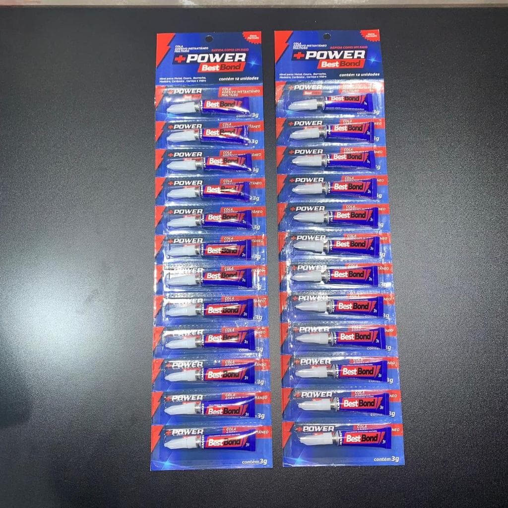 Kit 12 ou 36 Cola Instantânea Best Bond Super Forte Secagem Rápida Multiuso Artesanato Madeira Plástico Metal