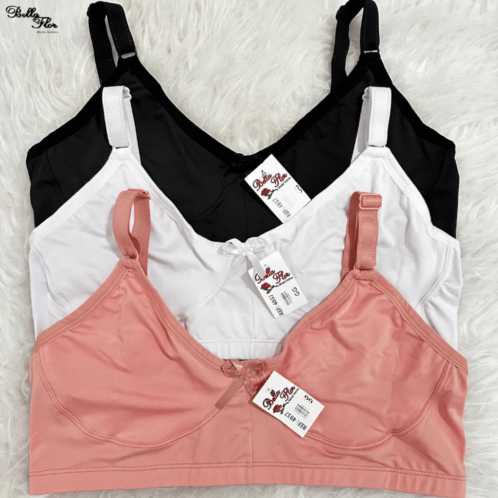 Kit 2 Sutiãs Alta Sustentação Sem Bojo PLUS SIZE Reforçado Alça Com Regulagem Feminino