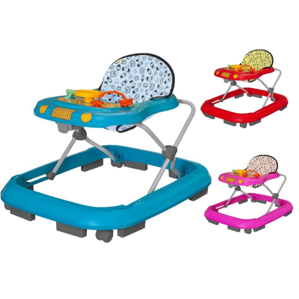 Andador Infantil Assento Acolchoado Safari II Musical Bebê Com Regulagem Tutti Baby