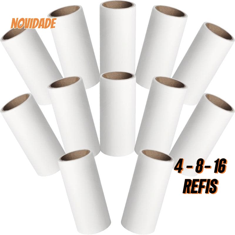 Refil Rolo Tira Pelo Mini Rolinho de Roupa Animais Cabelo Pó Sujeira 4 A 16 Unidadades 30 Folhas