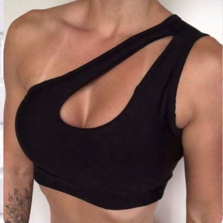 Top Gota de academia fitness suplex com bojo removivel ombro so