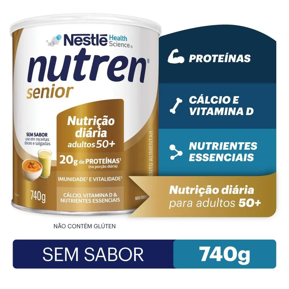 Nutren Sênior Complemento Alimentar Sem Sabor - 740g