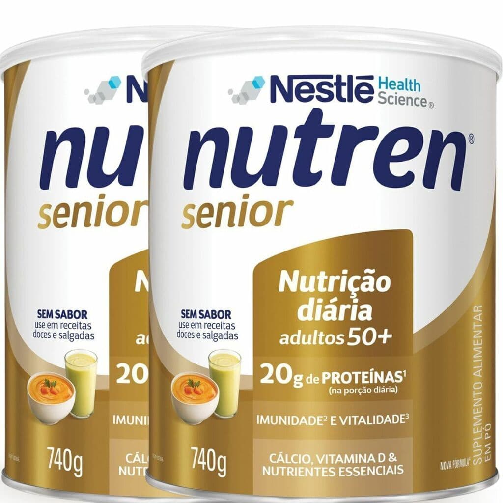 kit 02 NUTREN Senior Sem Sabor 740g - Pacote com 2 Unidades