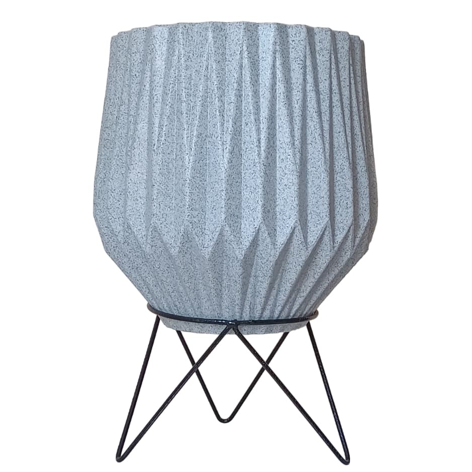 Vaso para plantas origami M 30x26cm em polietileno com tripé