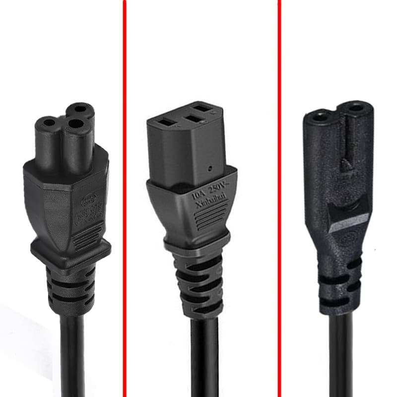 Kit 5pcs Cabo De Força Energia Tripolar 1m Computador, Notebook, Consoles ,Panela Elétrica