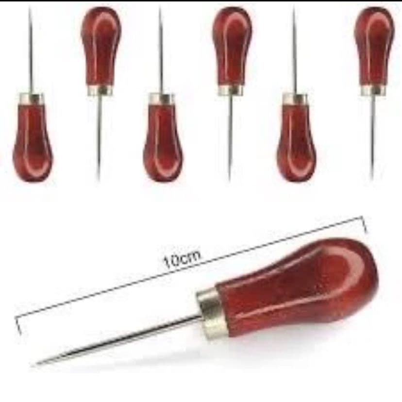 Kit 3 Furador De Tecido Manual - Cabo Em Madeira - PROMOÇÃO