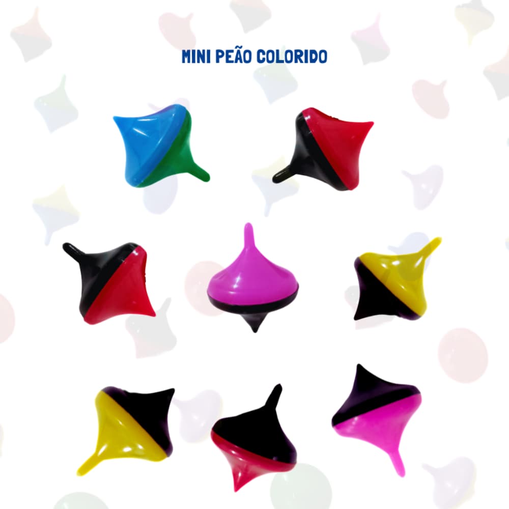 30 Mini Pião Brinquedo Surpresa Kit Festa Criança Lembrancinha Infantil Prenda Quemersse Colorido