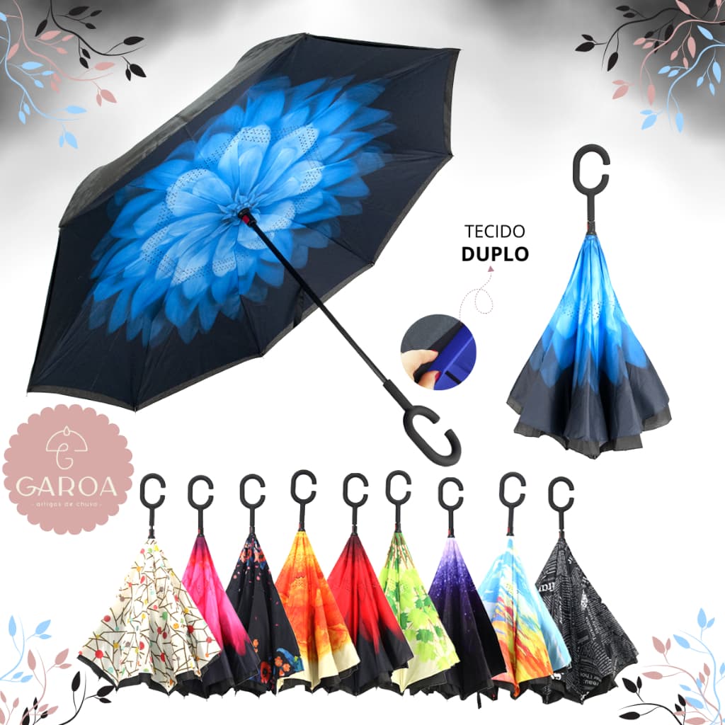 Guarda Chuva Invertido Reforçado Tecido Duplo Para Carros