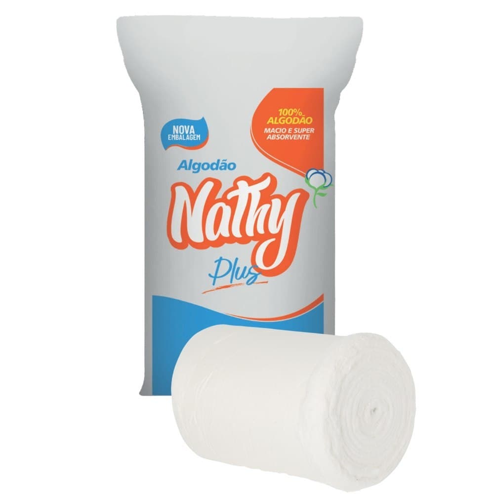Algodão Hidrófilo em Rolo 500g Macio e Super Absorvente Nathy