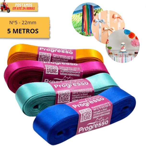 Fita de Cetim Progresso Nº5 - 22mm - 5 Metros