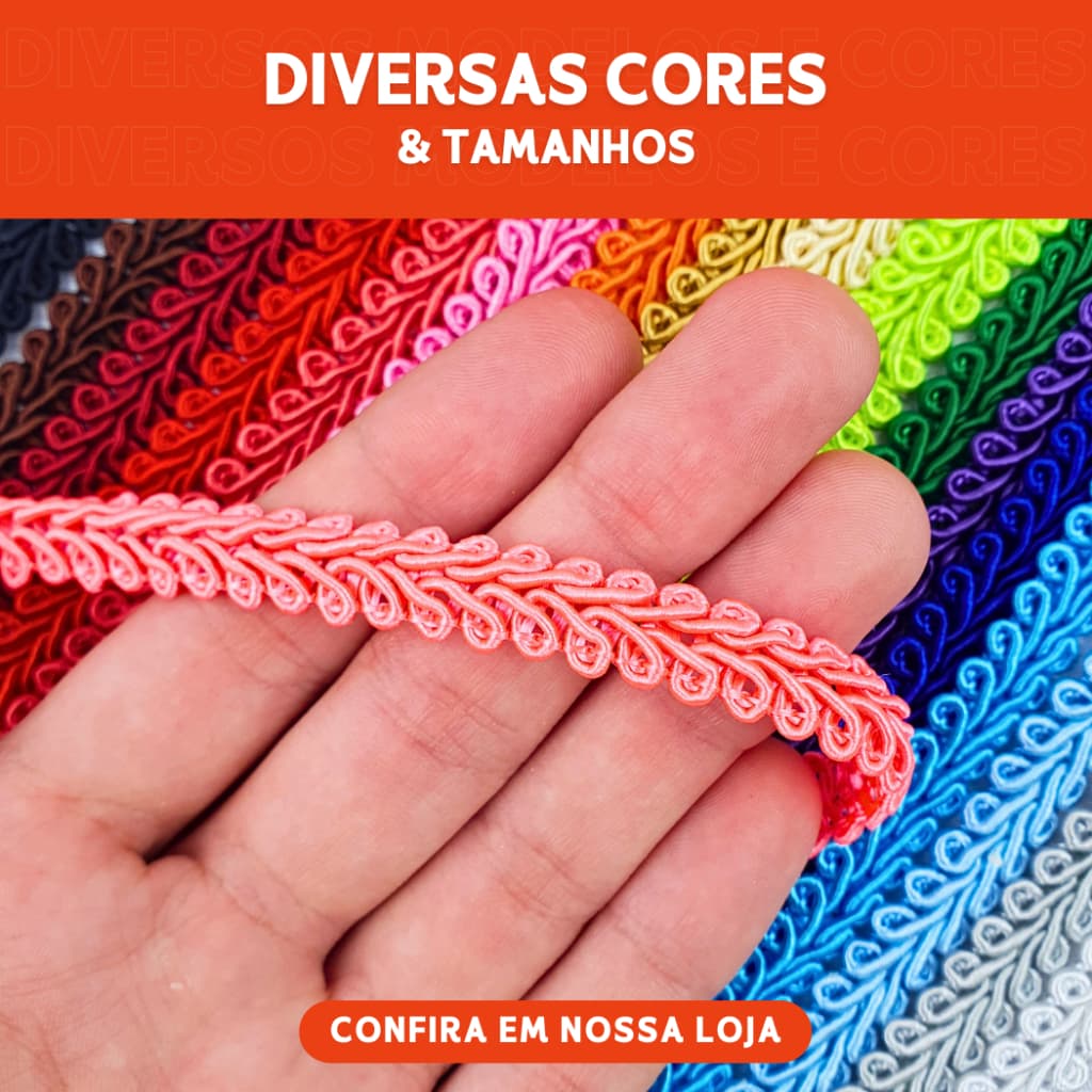 Passamanaria - Fita Galão 10mm - Rolo Com 20 Metros Várias Cores - 91- Mazzal