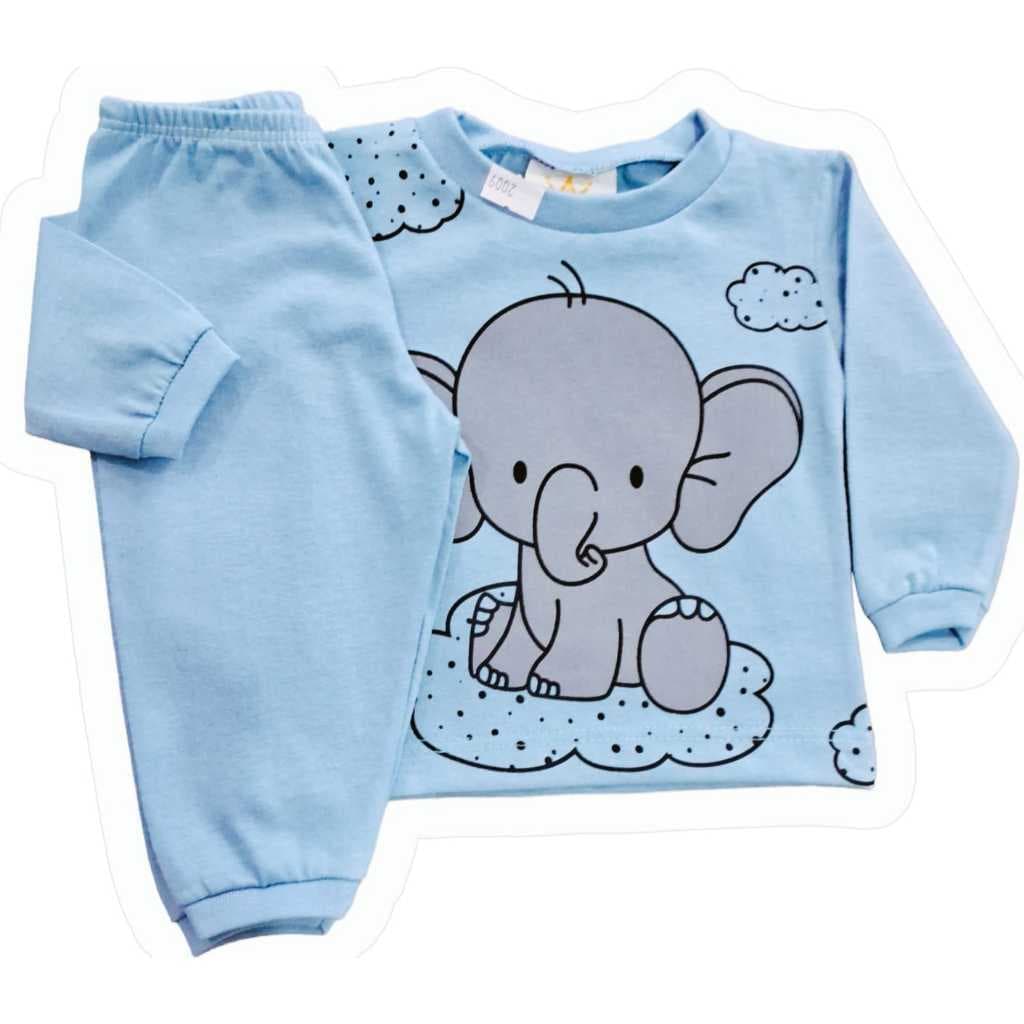 Conj Bebê - Blusa Calça Manga Longa 100% Algodão Menina/Menino RN ao GG Ref 2009