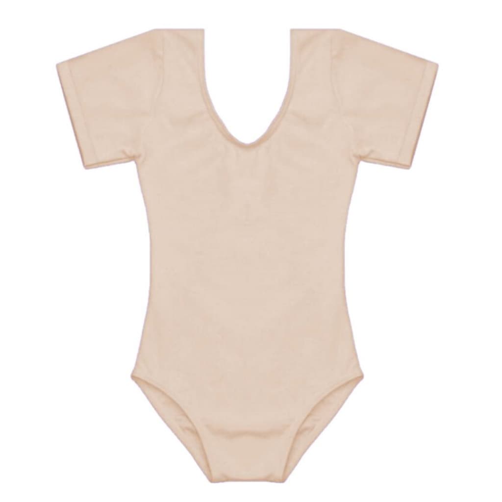 Collant infantil forrado, manga curta -  para dança - suplex Premium