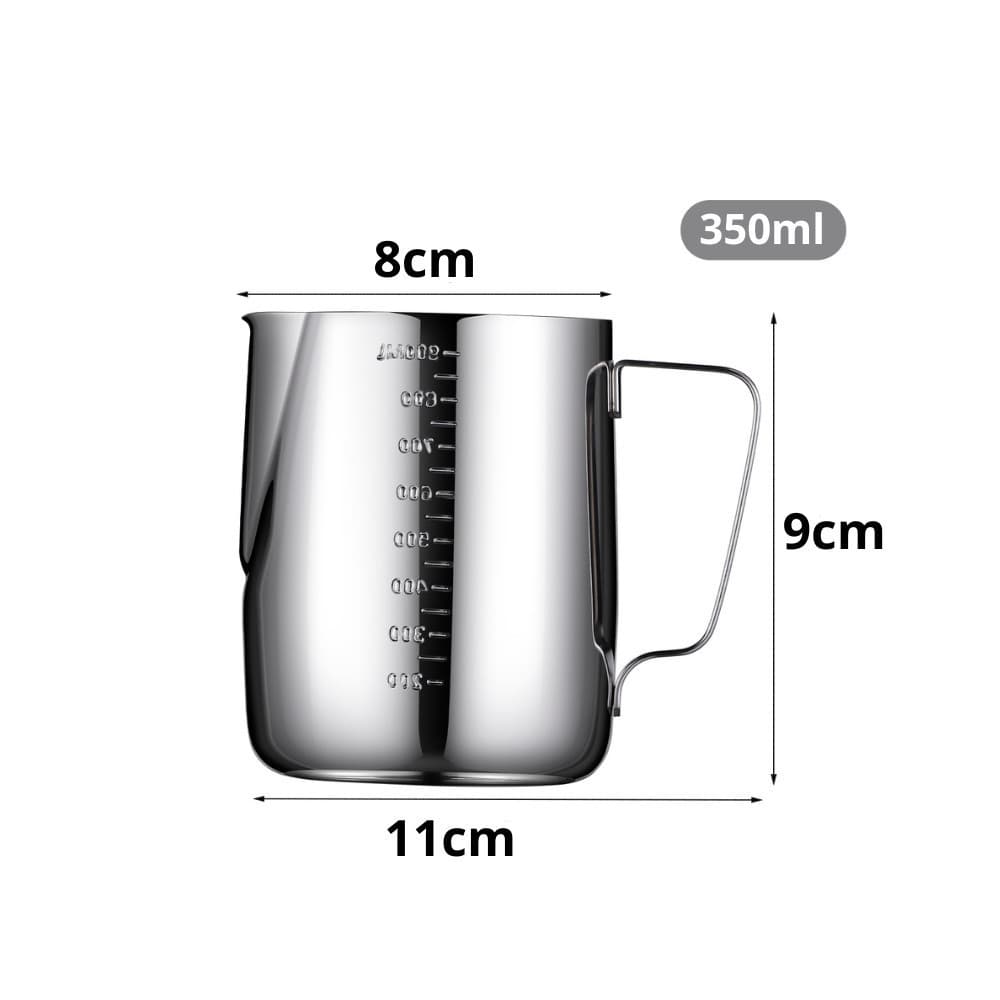 Cremeira Espumadora de Leite Pitcher Barista Jarra Leiteira Inox 350ml Latte Art Cafeteria Café